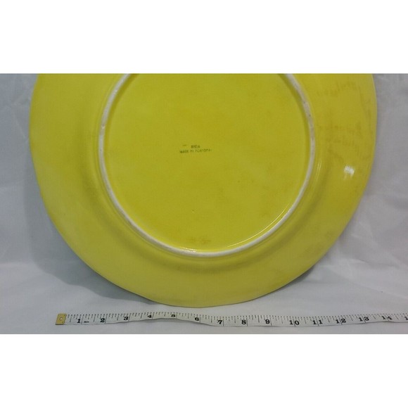 Vintage Majolica Secla Yellow Cabbage Leaf Platter Chop Plate 13" As Pictured - Picture 10 of 10